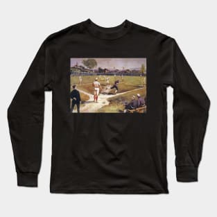 Vintage Sports Baseball Game by Henry Sandham Long Sleeve T-Shirt